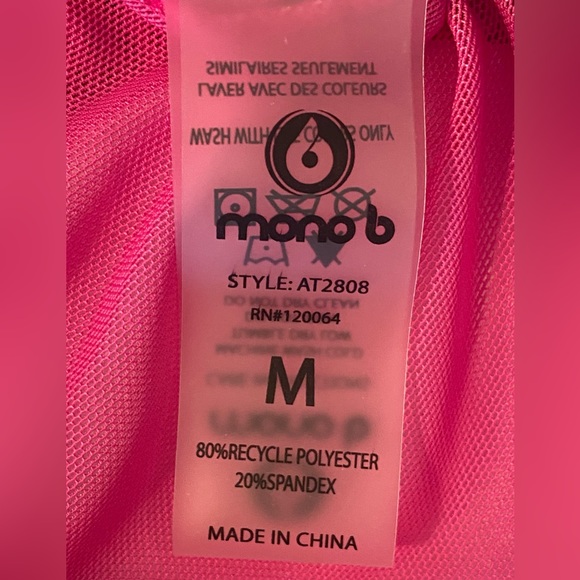 Mono B Set Hot Pink Athletic Top/Bra & Matching Shorts size Medium set - Picture 5 of 11